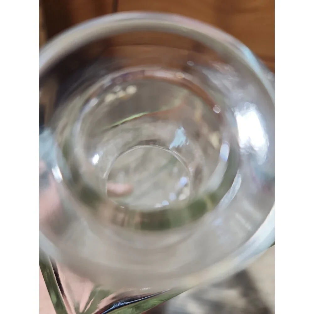 Vintage Whisky Decanter Bottle Clear Glass Corked Stopper 11